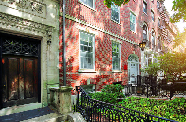 Boston typické domy v historickém centru v blízkosti Back Bay - Fotografie, Obrázek