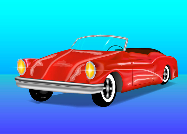red car, vector graphics - Вектор,изображение