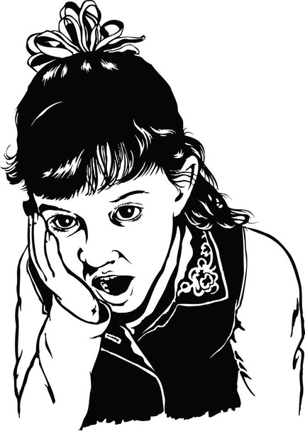 Girl Surprised Vector Illustration - Vector, Image