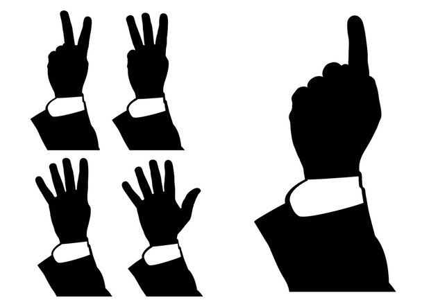  ilustração de contagem de mãos, apontando, vetor
 - Vetor, Imagem