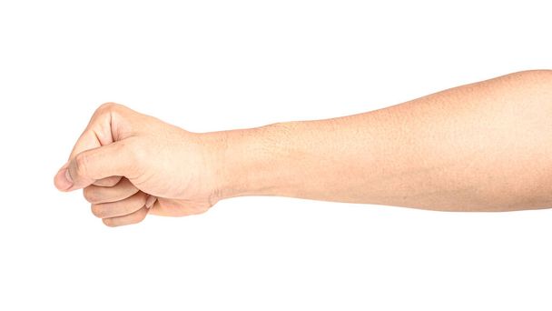 Fermez le bras des veines visibles et isolez-le à la main sur un fond blanc avec un chemin de coupe
 - Photo, image