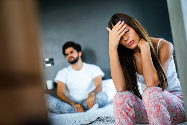 Relationship problems due to stress can ruin sex life. Impotence, people, relationship concept - Photo, image