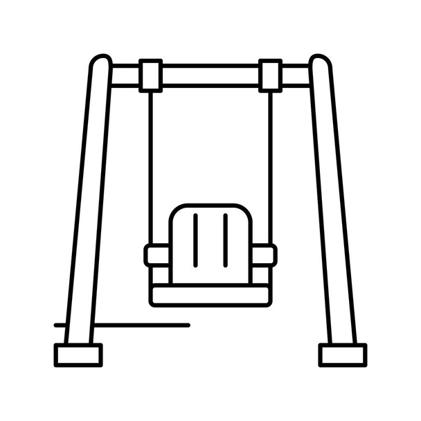 swing kindergarten line icon vector illustration - Vector, Image