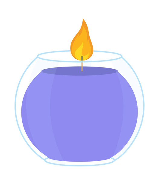 purple candle in bowl - Vektor, kép