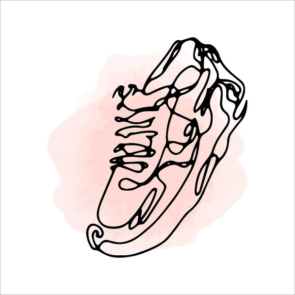 Sneakers one line vector design element. Vector illustration. - Vektor, obrázek
