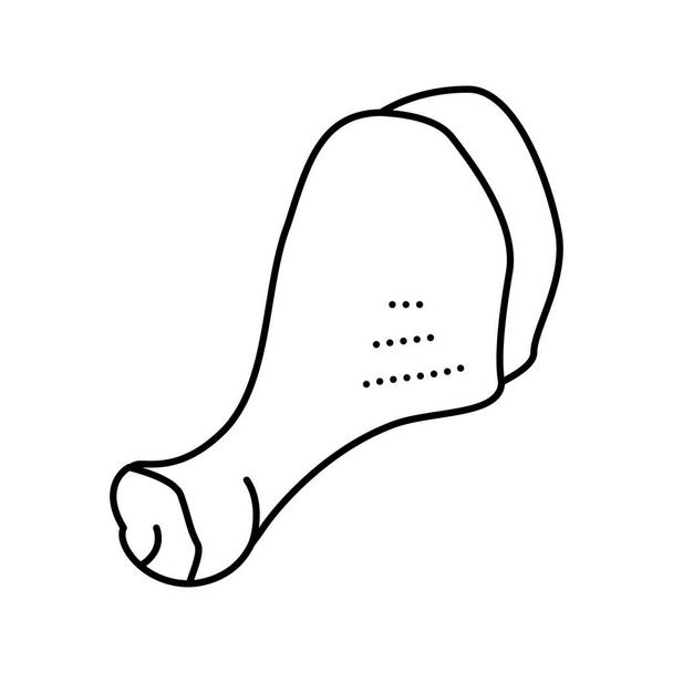 kuřecí stehno ikona čára vektorové ilustrace - Vektor, obrázek