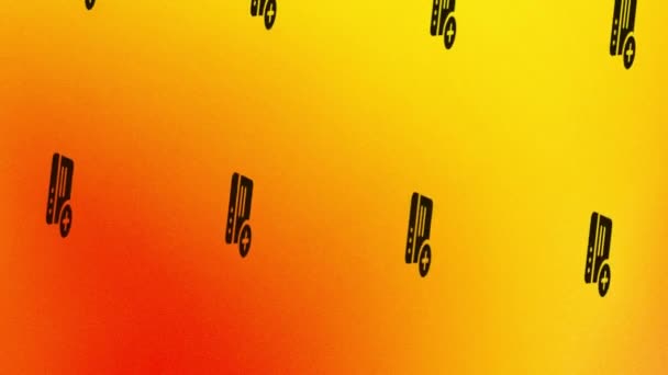 página web giratoria con más animación icono de signo en naranja y amarillo - Metraje, vídeo