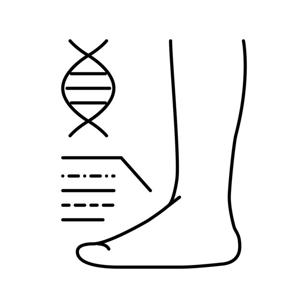 genetische Plattfüße Krankheit Linie Symbol Vektor Illustration - Vektor, Bild