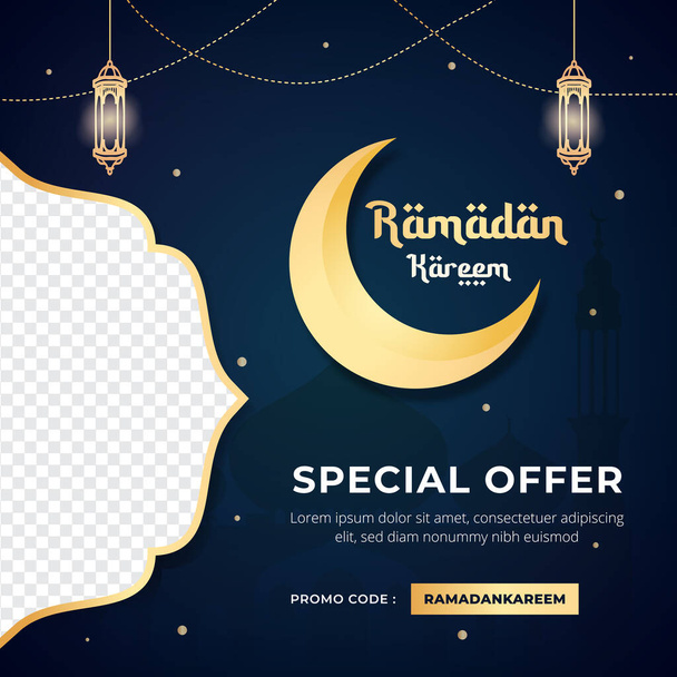 Ramadan kareem banner social media post illustration design template - Vektor, Bild