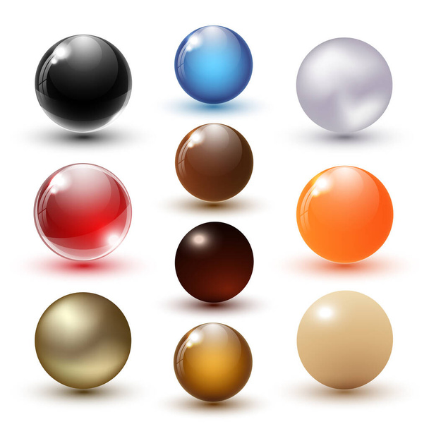 Colorful balls on white background. Vector illustration. - Vector, Image