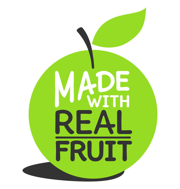 Made with real fruit - for organic food and drinks - Vetor, Imagem