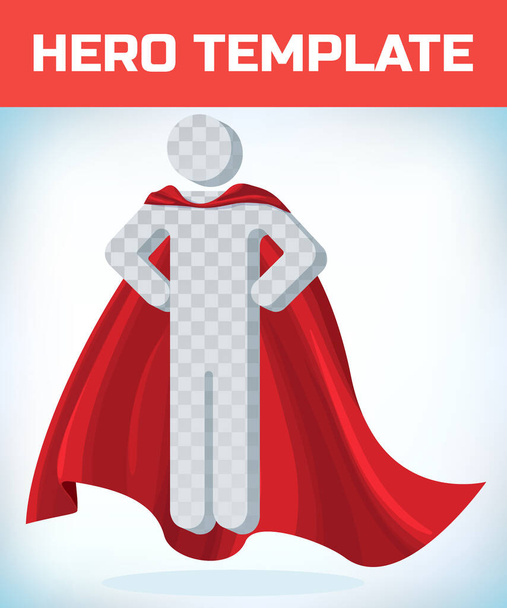 Red cape. Super hero cloak. Superhero cover. Cartoon carnival clothes. Power sign. Leadership concept. Red hero cape. Super cloak. Superhero symbol - Vector, Image