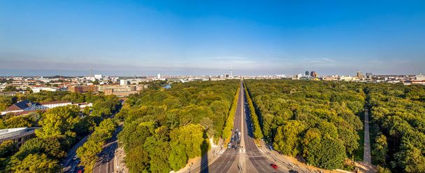 Skyline Widok na Berlin i Tiergarden, Niemcy  - Zdjęcie, obraz
