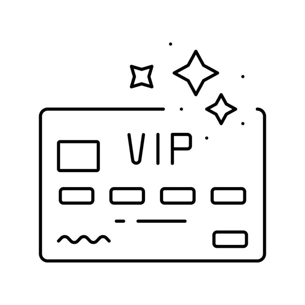 vip premium line card line icon vector illustration - Vektor, obrázek