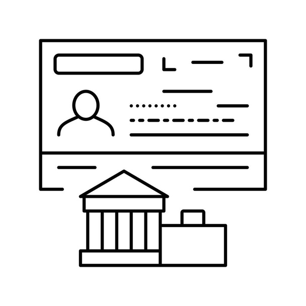 illustration vectorielle d'icône de ligne de visa diplomatique - Vecteur, image