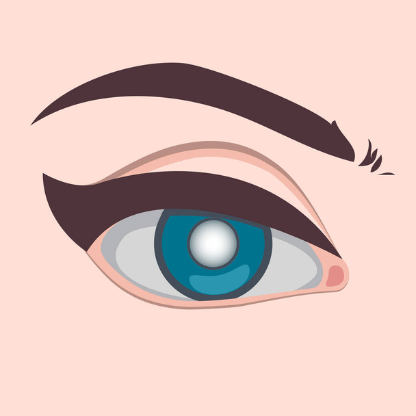 Ilustración de vectores de enfermedades oculares, cataratas de glaucoma y enfermedades oculares saludables y problemas de nefropatía - Vector, Imagen