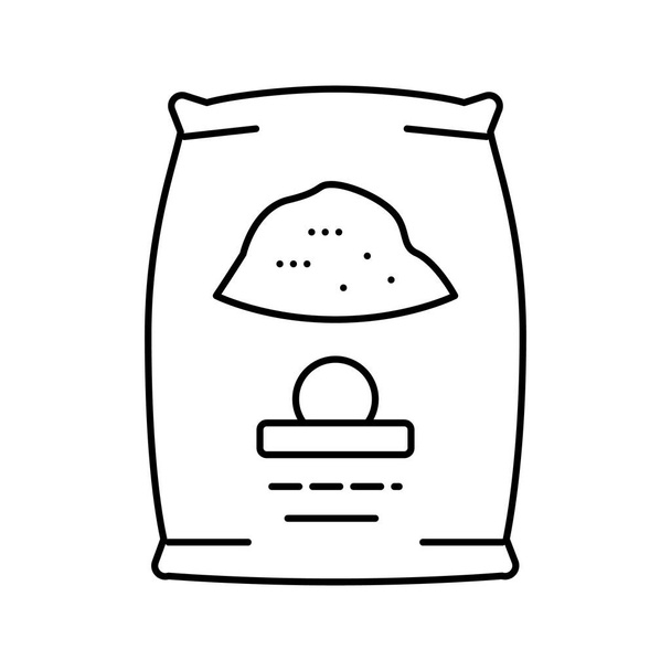 ciment sac ligne icône vectoriel illustration - Vecteur, image