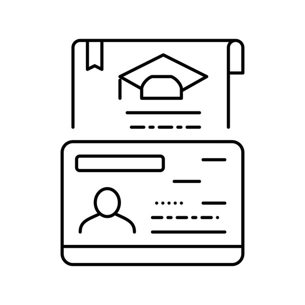 illustration vectorielle d'icône de ligne de visa éducatif - Vecteur, image