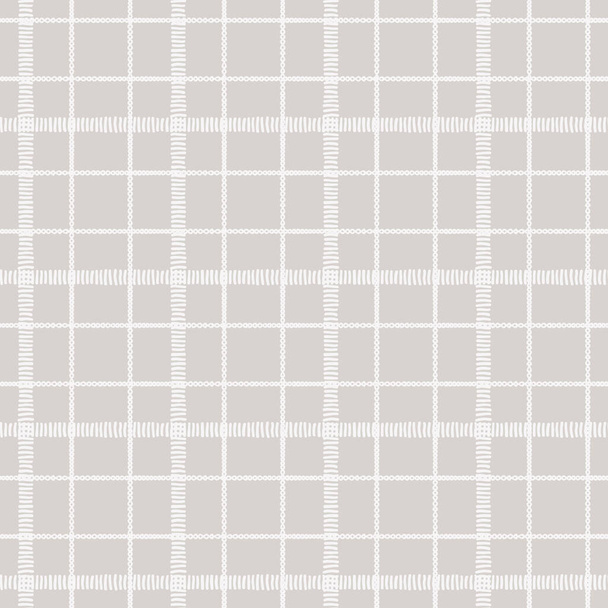 Farmhouse grey seamless check vector pattern. Gingham baby color checker background. Woven tweed all over print.  - Vector, Image