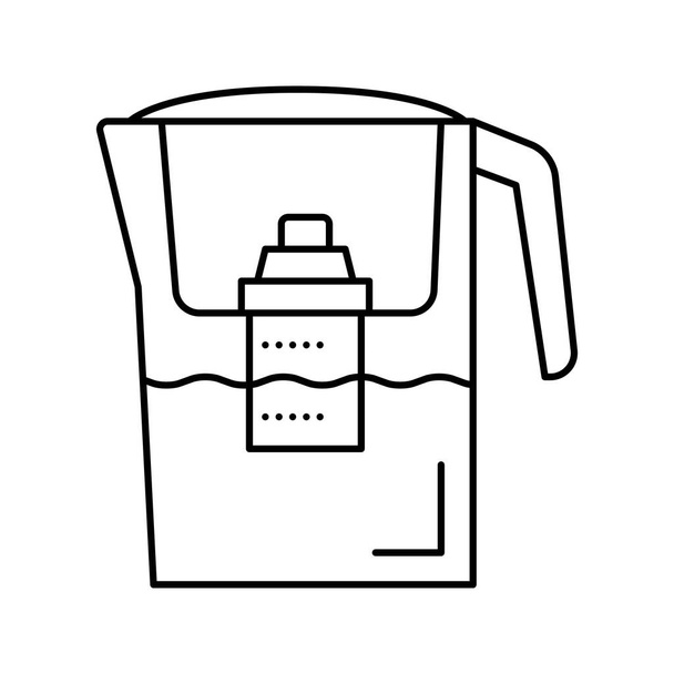 illustrazione del vettore dell'icona della linea dell'acqua del filtro domestico - Vettoriali, immagini