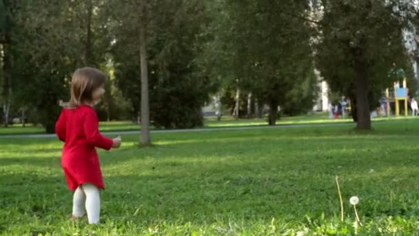 Девушка, бегущая в парке - Кадры, видео
