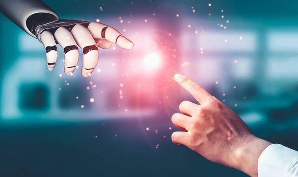 Jövőbeli mesterséges intelligencia és gépi tanulás AI droid robot vagy kiborg számára - Fotó, kép