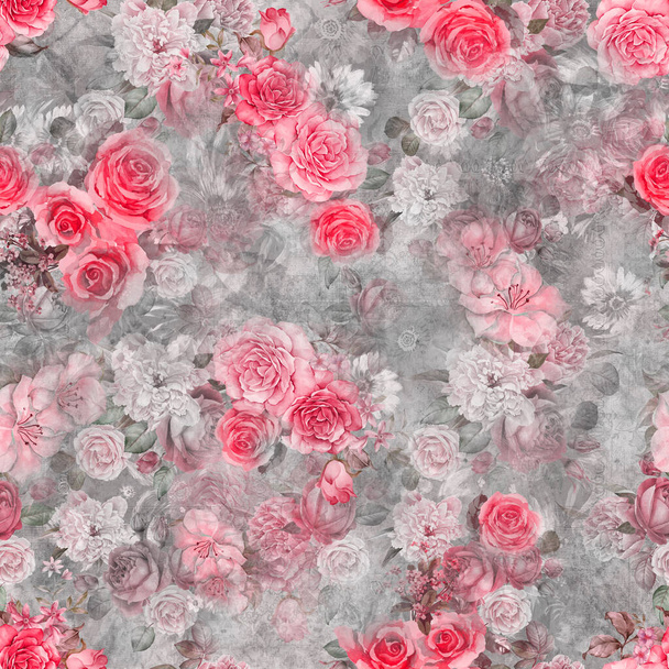 design de flor floral sem costura para impressão digital  - Foto, Imagem