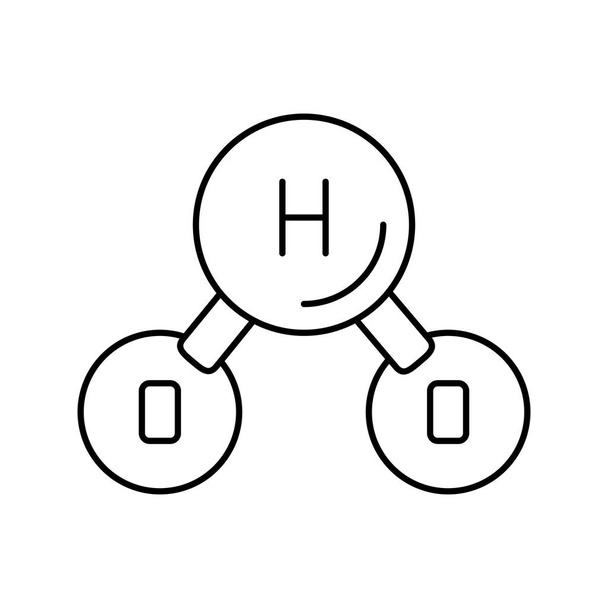 h2o molécula de agua línea icono vector ilustración - Vector, imagen