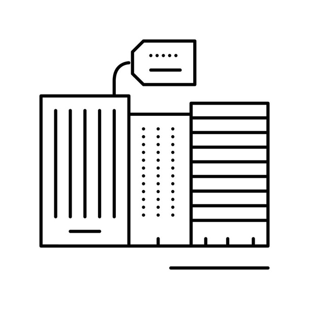 louer à grande hauteur bâtiment ligne icône vectoriel illustration - Vecteur, image