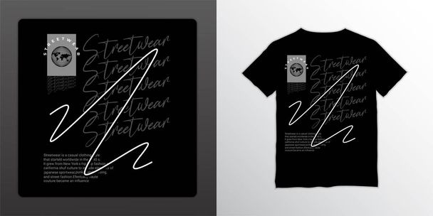 Streetwear t-shirt design, suitable for screen printing, jackets and others - Vektör, Görsel