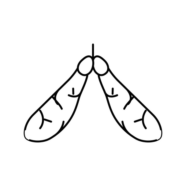 árbol de arce hojas línea icono vector ilustración - Vector, imagen