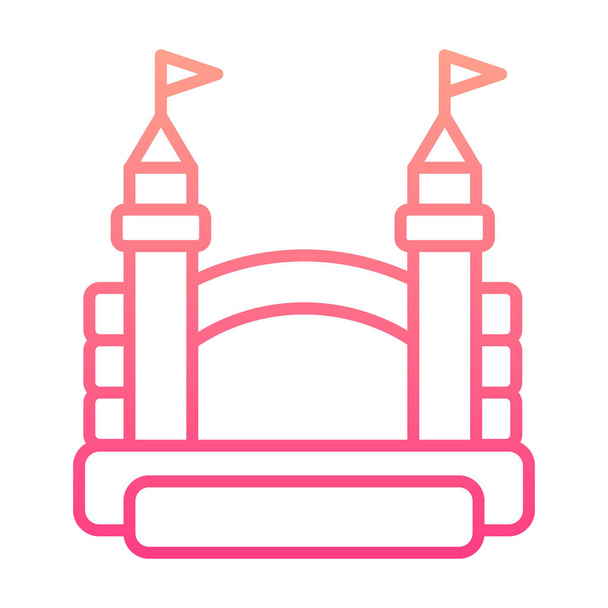 Icona del profilo del gradiente del castello gonfiabile. Salto casa gonfiabile sul parco giochi per bambini. Logo vettoriale EPS 10 - Vettoriali, immagini