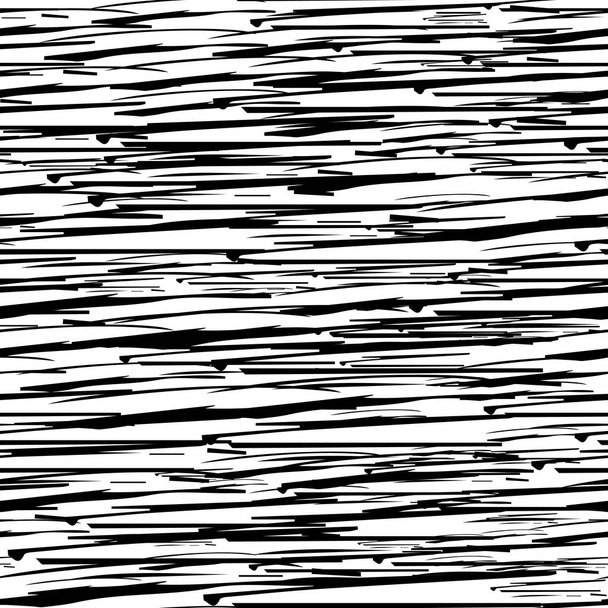 Motif sans couture avec des coups de pinceau au crayon noir dans des formes abstraites sur fond blanc. Illustration vectorielle - Vecteur, image