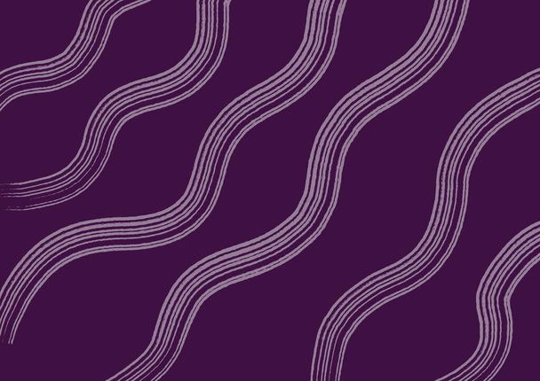 Abstract art dark purple background with wavy white color lines. Violet backdrop with curve fluid striped ornate. Wave pattern. Modern graphic design with futuristic element. - Photo, Image
