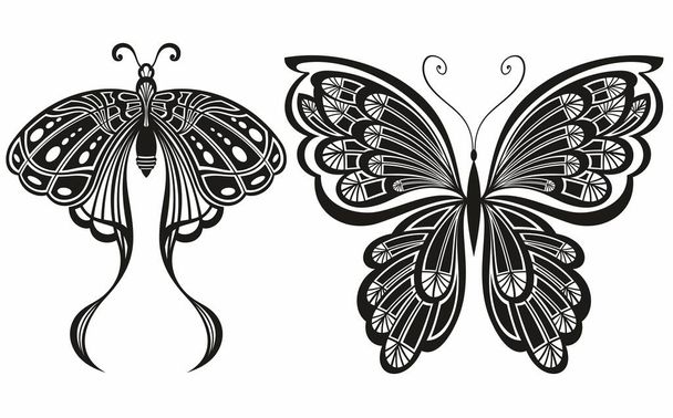 set of butterflies isolated on white background in vector format very easy to edit - Vektor, kép