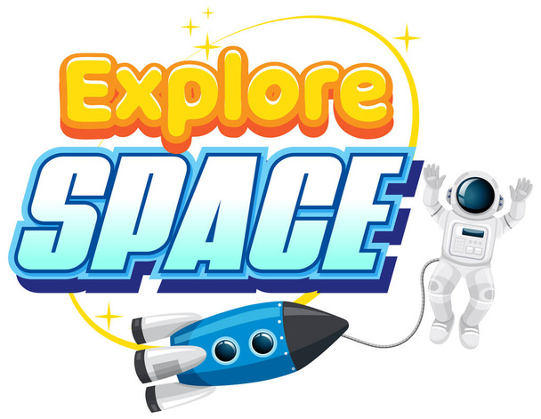 Explorar Space word logo design illustration - Vector, Imagen