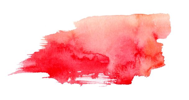 κόκκινο grunge πινέλο εγκεφαλικά επεισόδια νερομπογιάς απομονώνονται σε λευκό φόντο - Φωτογραφία, εικόνα