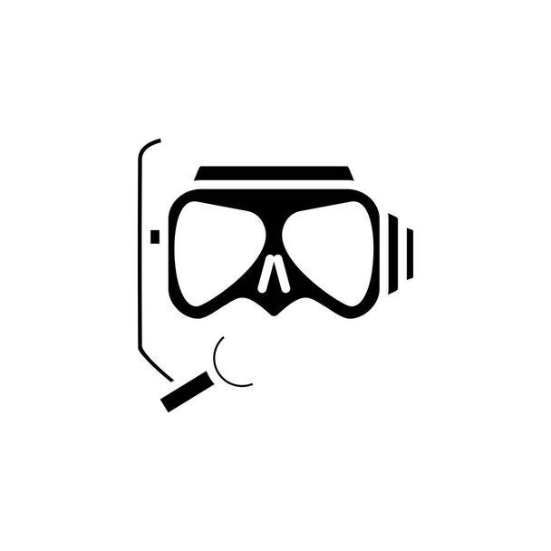 Μάσκα κατάδυσης, Snorkel, μαγιό, snorkelling, Scuba, Diver Solid Icon Vector Illustration Logo Template. Κατάλληλο για πολλούς σκοπούς. - Διάνυσμα, εικόνα