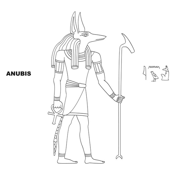 vector image with  ancient Egyptian deity Anubis for your project - Vector, Image