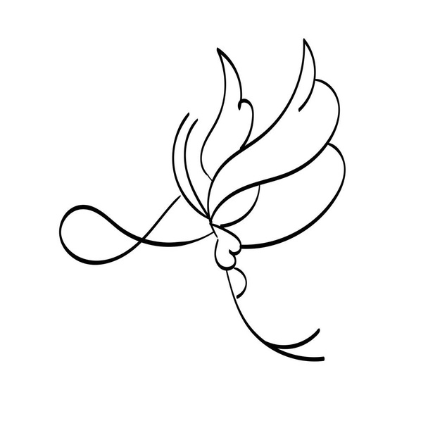Арт-дизайн цветочной линии для печати или использования в качестве плаката, открытки, флаера, татуировки или футболки - Вектор,изображение