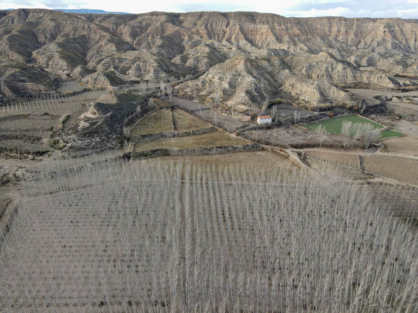 Drone vista boschi e colline vicino a Guadix in Spagna - Foto, immagini