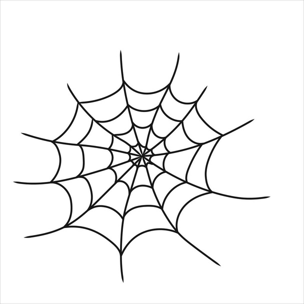 Pókháló firka vektor rajz. Pólókra, Halloween-kártyákra, plakátokra való nyomtatáshoz. - Vektor, kép