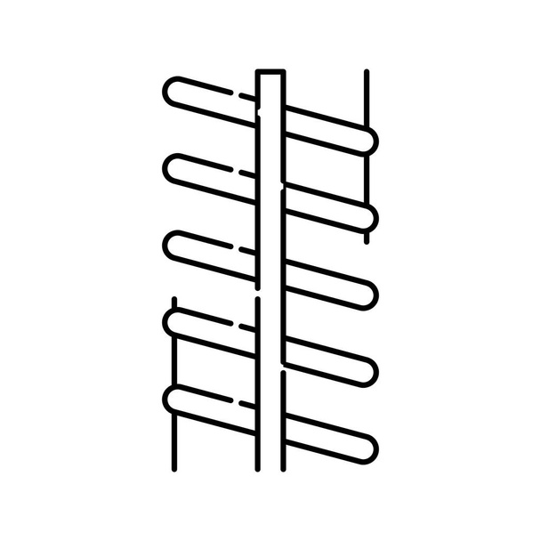 barra de refuerzo de metal línea icono vector ilustración - Vector, Imagen