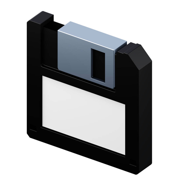 Floppy disk high quality 3D render illustration. Save data information concept icon. - Φωτογραφία, εικόνα