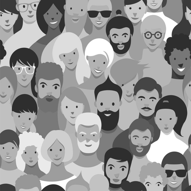 People. A big group of different people. Vector. - Vektor, kép