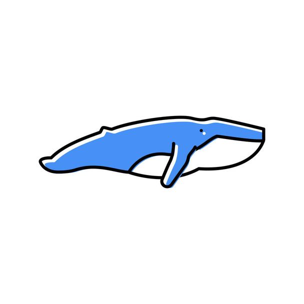baleia oceano cor ícone vetor ilustração - Vetor, Imagem