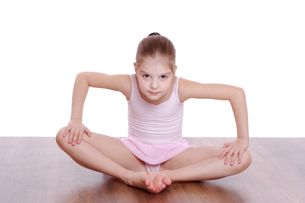 Little ballerina stretching - Zdjęcie, obraz