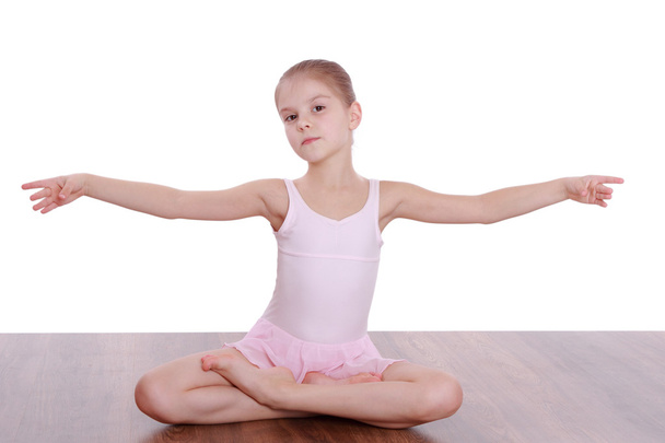 Little ballerina stretching - Фото, зображення