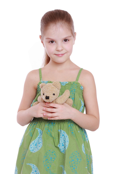 Kid with teddy bear - Zdjęcie, obraz