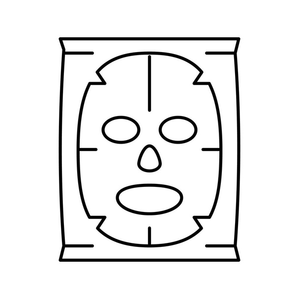 obličejová maska krása příslušenství řádek ikona vektor ilustrace - Vektor, obrázek